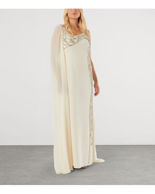 Marina Rinaldi White Silk Embroidered Maxi Dress