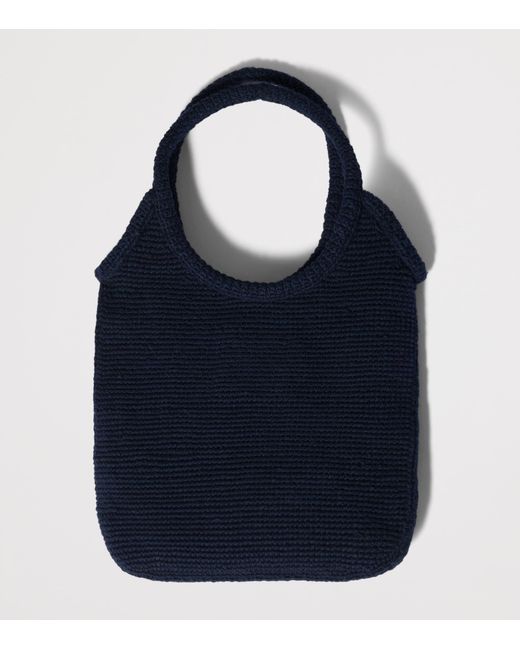 Miu Miu Blue Cotton Crochet Ivy Tote Bag