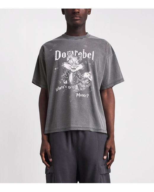 DOMREBEL Gray Cotton Collect T-Shirt for men