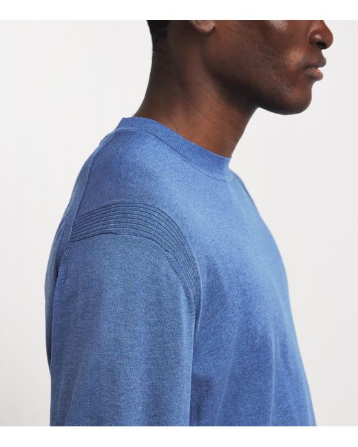 Paul & Shark Blue Silk-Cotton T-Shirt for men