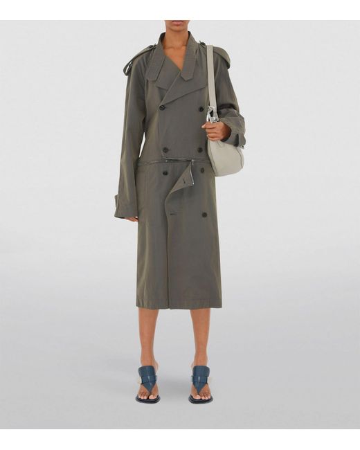 Burberry Gray Cotton-linen Trench Dress