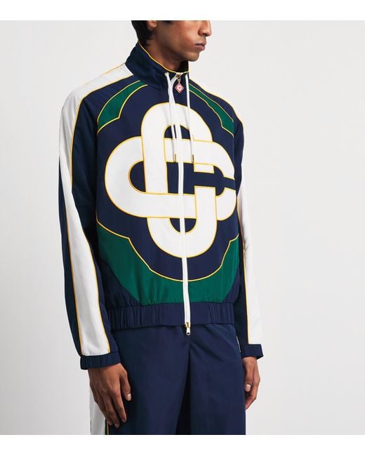 Casablanca Blue Check Appliqué Windbreaker Jacket for men