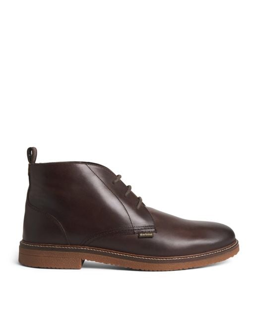 Barbour Brown Leather Kirkstone Desert Boots for men