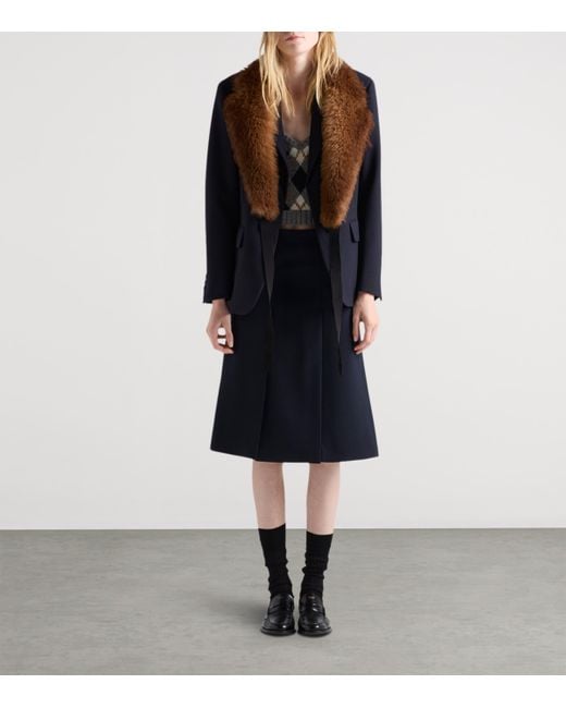 Prada Blue Wool Single-Breasted Blazer