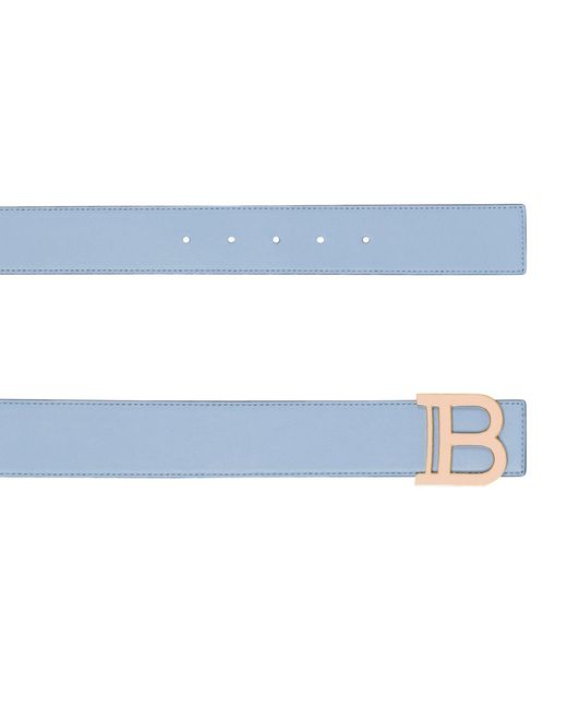 Balmain Blue Leather B-belt