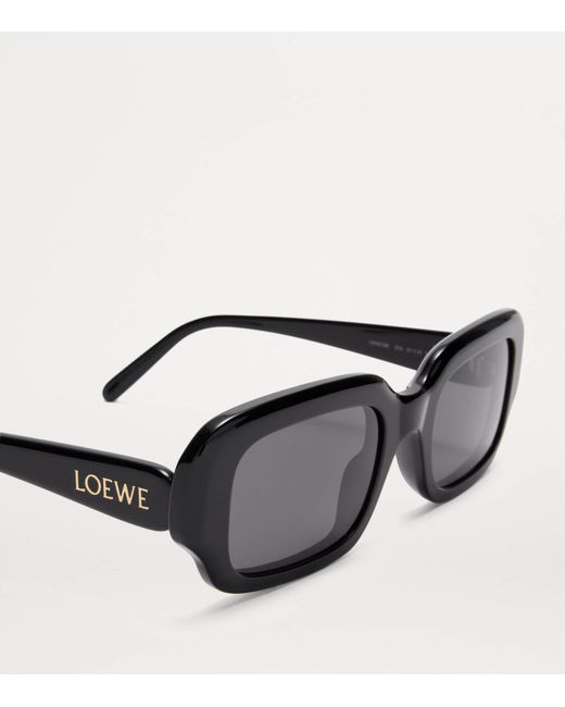 Loewe Black Acetate Rectangular Slim Sunglasses
