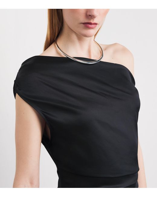 Staud Black Silk-Blend Phare Maxi Dress