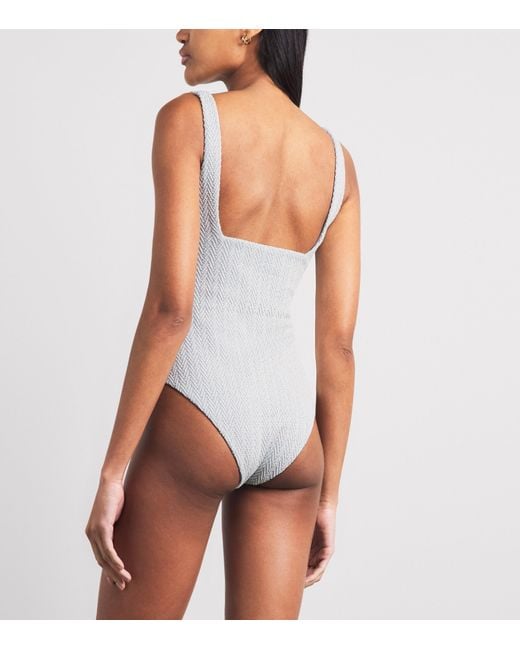 Devon Windsor White Herringbone Layla Swimsuit