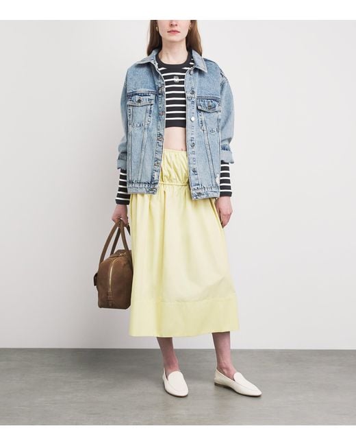 Sandro Black Cotton Stripe Crop Top