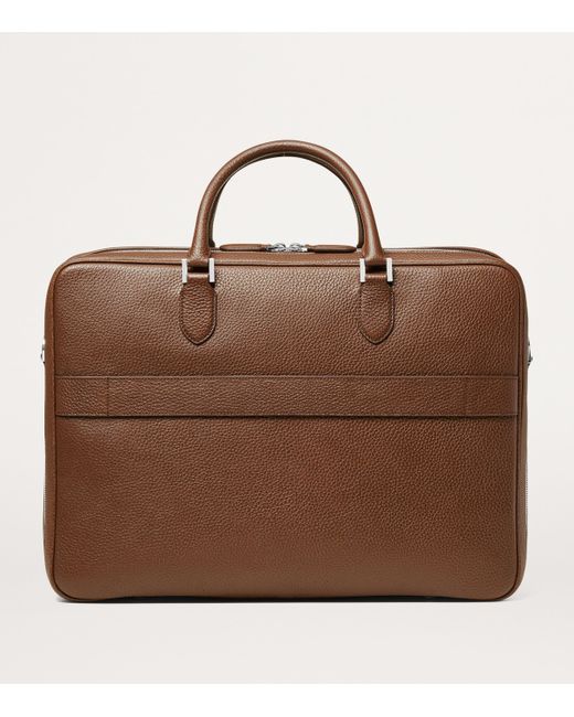 Aspinal Brown Leather 48 Hour Mount Street Travel Bag