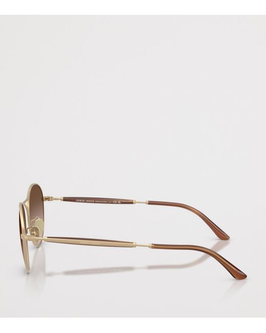Giorgio Armani Brown Steel Round Sunglasses for men