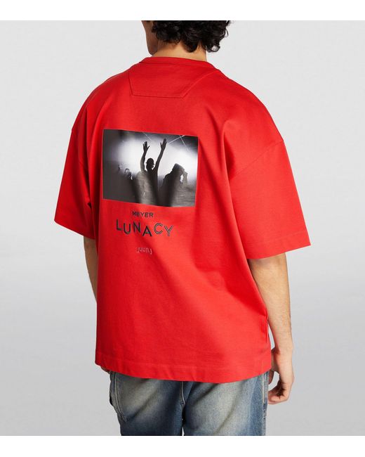 Juun.J Red Oversized Graphic T-shirt for men