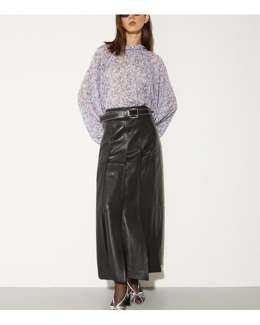 MAX&Co. Purple Crepe Printed Blouse