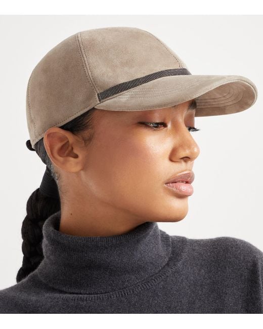 Brunello Cucinelli Natural Suede Baseball Cap