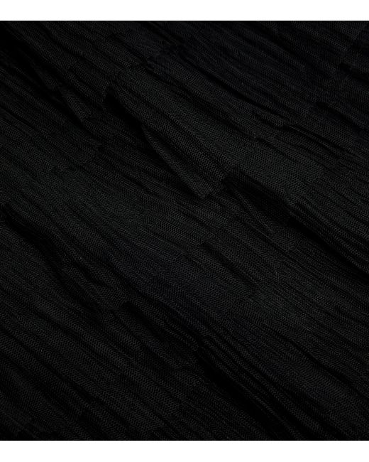 Maje Black Semi-Sheer Midi Skirt