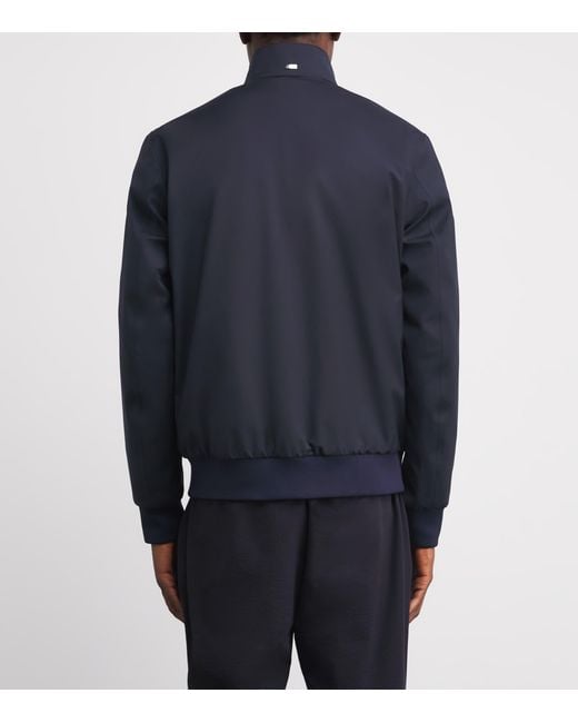 Herno Blue Virgin Wool Bomber Jacket for men