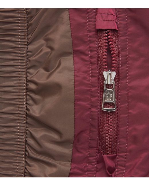 Moncler Red Contrast Panel Logo Swim Shorts for men