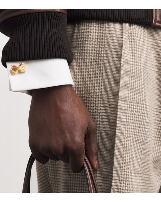 Babette Wasserman Metallic Plated Farfalle Cufflinks for men