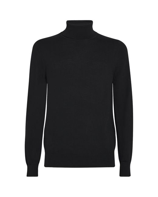 Sandro Black Wool Rollneck Sweater for men