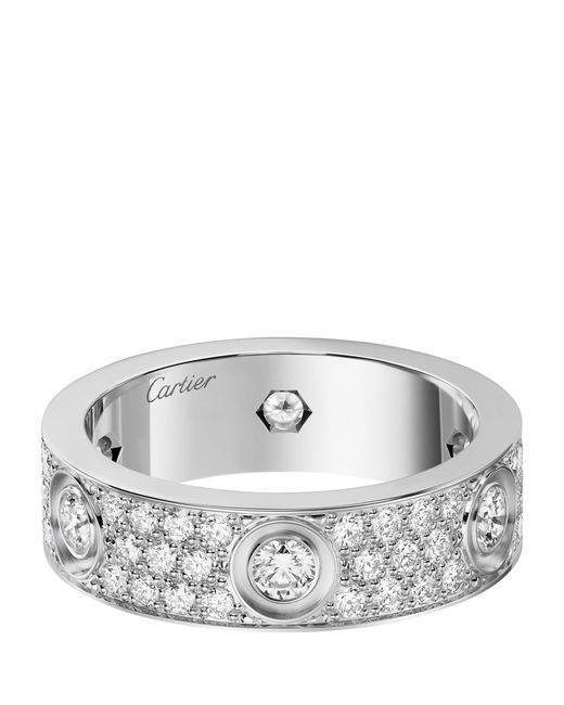 Cartier Metallic And Pavé Diamond Love Ring
