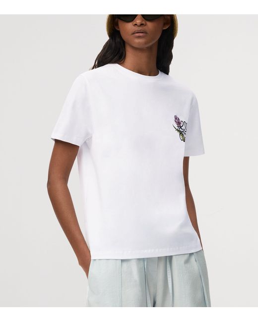 Loewe White X Paula's Ibiza Stretch-Cotton Anagram T-Shirt
