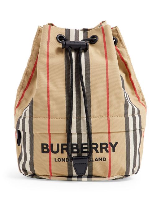 Burberry Nylon Check Drawstring Pouch in Natural | Lyst Canada
