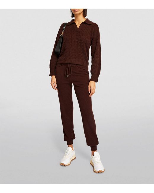 Johnstons Brown Cashmere Polo Sweater