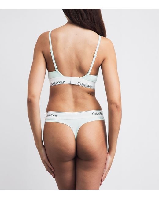 Calvin Klein White Cotton-Blend Icon Thong