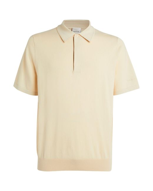 Paul Smith Natural Cotton Knitted Polo Shirt for men