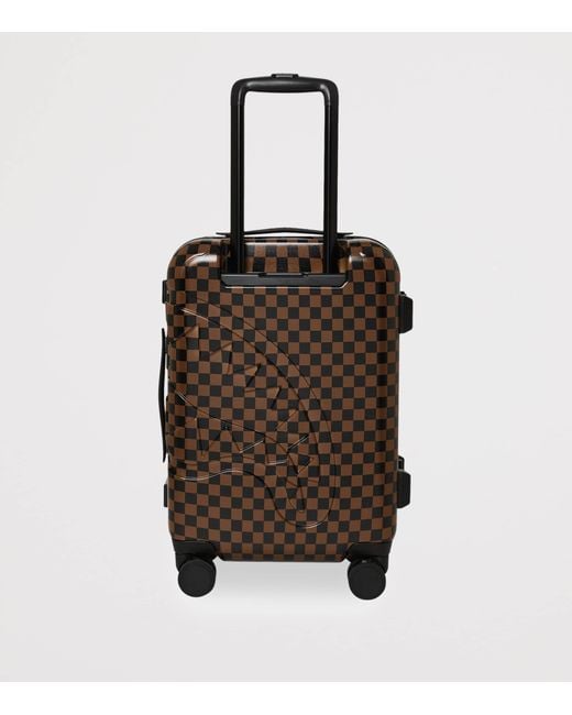 Sprayground Brown Embossed Check Cabin Suitcase