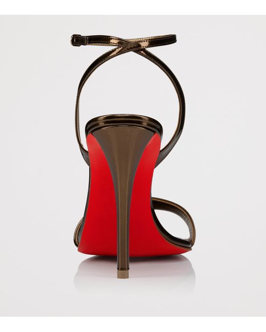 Christian Louboutin Brown Miss Z Patent Leather Heeled Sandals 100