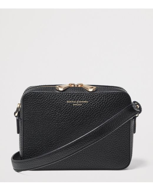 Aspinal Black Leather Camera Bag