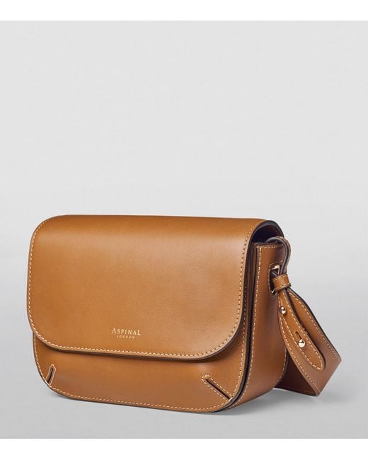 Aspinal Brown Leather Ella Cross-Body Bag