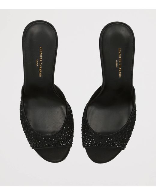 JENNIFER CHAMANDI Black Embellished Guido Mules 85
