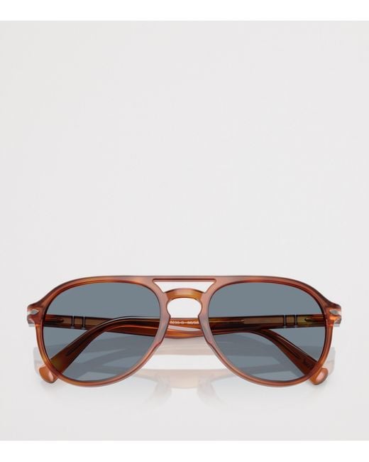 Persol Blue Acetate Pilot Sunglasses