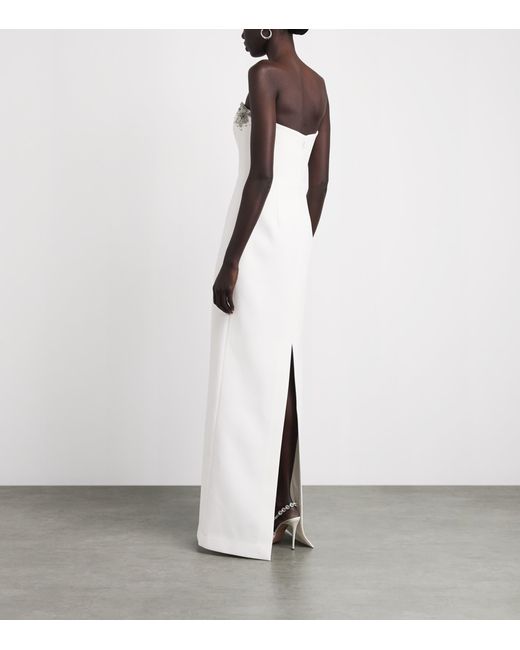 Rebecca Vallance White Strapless Melva Maxi Dress