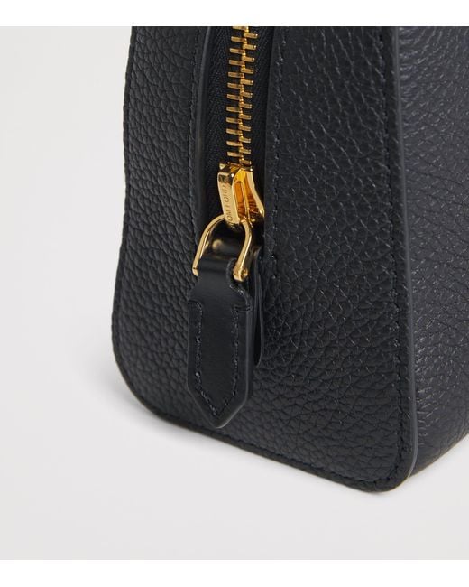 Tom Ford Black Leather Wash Bag for men