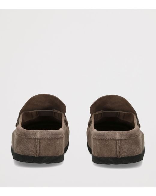 Birkenstock Brown Suede Naples Wrapped Clogs for men