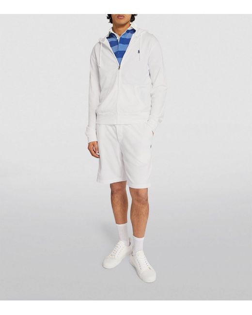 Polo Ralph Lauren White Cotton Zip-up Hoodie for men