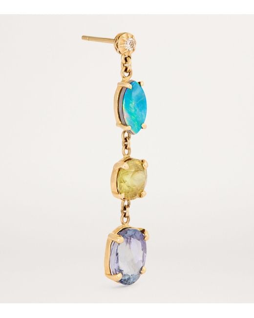 Jacquie Aiche White Yellow Gold, Diamond And Mixed Gemstone Single Earring