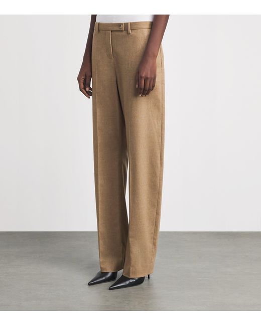 Khaite Natural Wool Hunter Straight Trousers