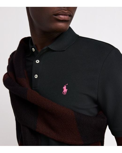 Polo Ralph Lauren Black Stretch-Cotton Pony Polo Shirt for men