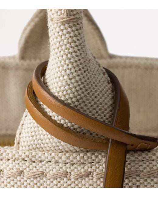Prada Natural Large Cotton-Linen Top-Handle Bag