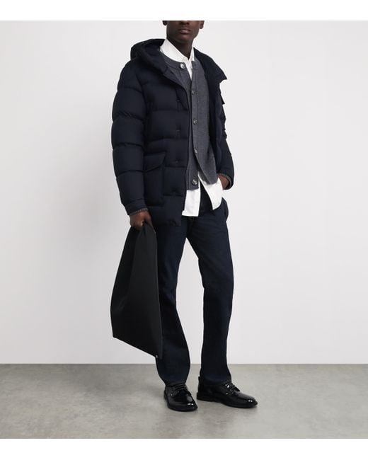 Moncler Blue Down Bretagne Puffer Jacket for men