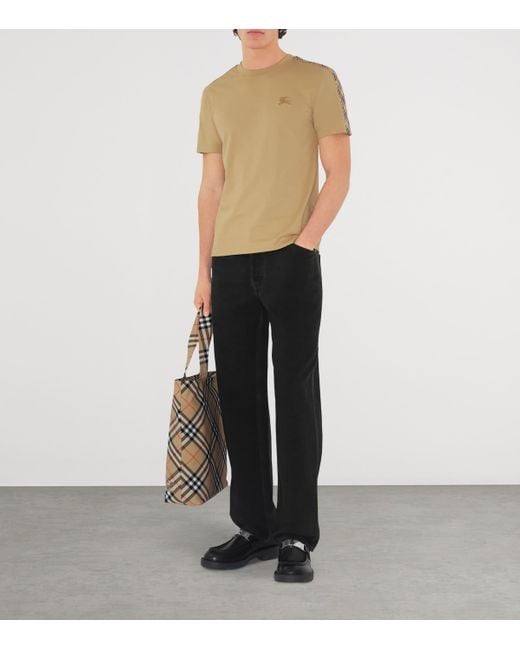 Burberry Natural Cotton Equestrian Knight T-Shirt for men