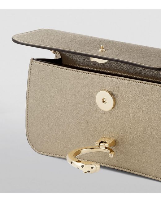 Cartier Natural Mini Metallic Leather Panthère De Cross-Body Bag