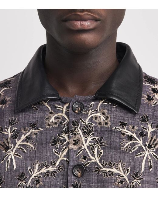 Kartik Research Gray Silk Embellished Chintz Jacket for men