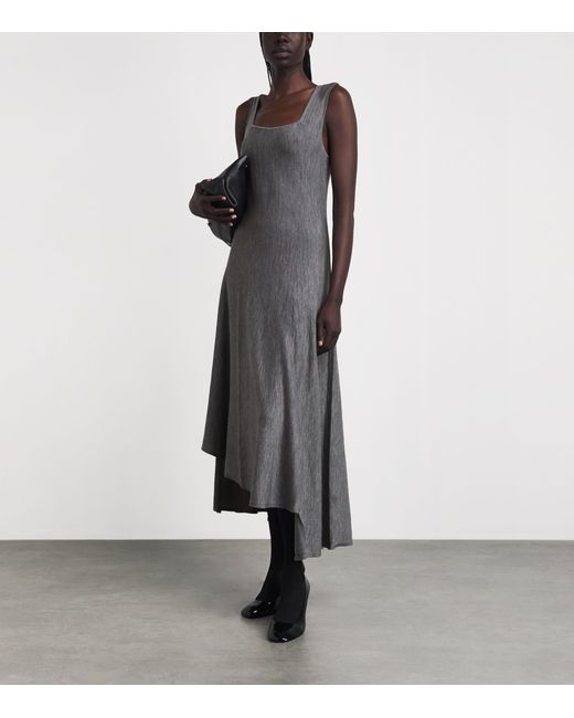Khaite Gray Merino Wool Seberg Midi Dress