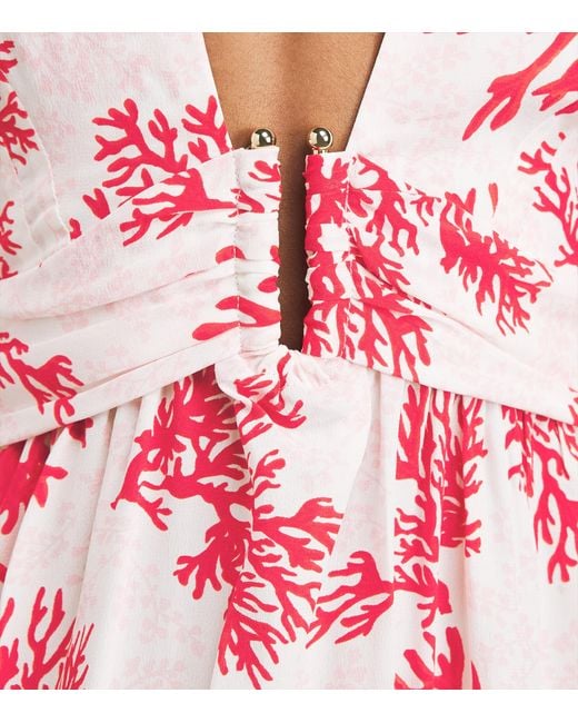 Heidi Klein Pink Silk Scala U-Bar Maxi Dress