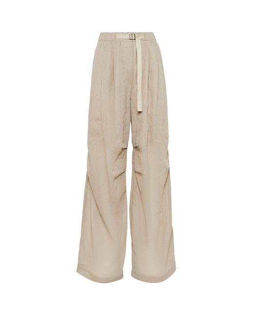 Brunello Cucinelli Natural Cotton Wide-leg Trousers